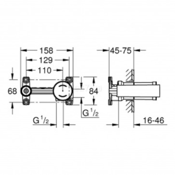 Grohe Смеситель однорычажный 1/2", встраиваемый универсальный механизм (23571000)