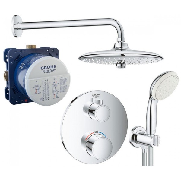Плитка керамогранит Grohe Grohtherm Euphoria 260 Душевая система скрытого монтажа 34614SC5 для пола