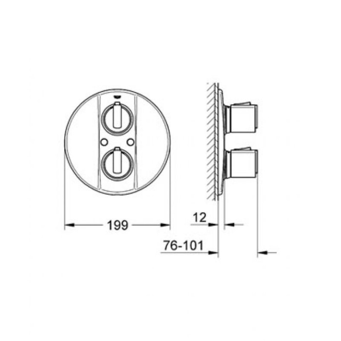 Grohe Grohtherm 2000 Внешняя часть термостатического смесителя для душа (19354000) Grohe Grohtherm 2000 Внешняя часть термостатического смесителя для душа (19354000)