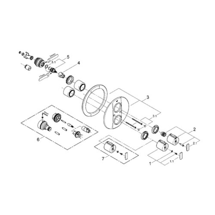 Grohe Grohtherm 2000 Внешняя часть термостатического смесителя для душа (19354000) Grohe Grohtherm 2000 Внешняя часть термостатического смесителя для душа (19354000)