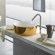 Керамическая раковина 44 см Hatria Happy Hour 7:00, желтое золото (YxSKB6)