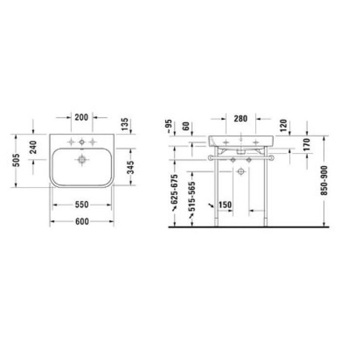 Плитка керамогранит Керамическая раковина 60 см Duravit Happy D.2 2318600000 для пола