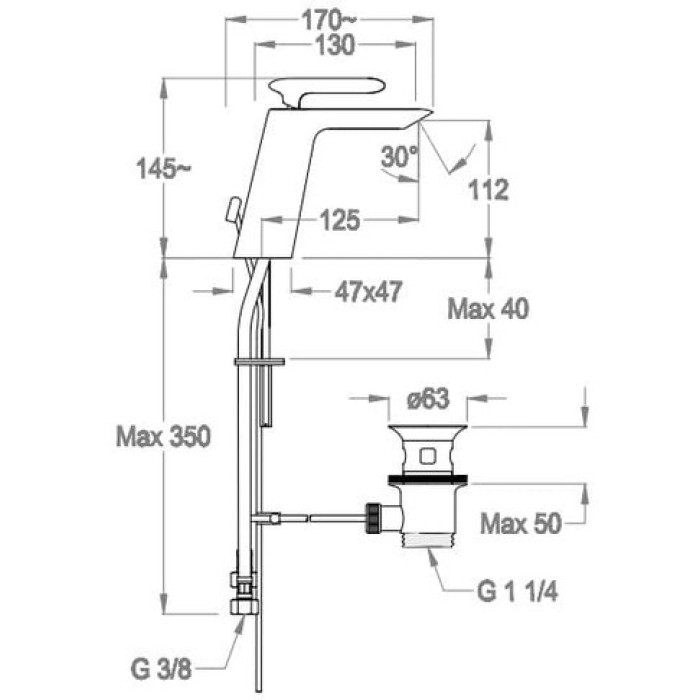 Смеситель для раковины Fir Dynamica 88 (88.1531.5.10.00) Смеситель для раковины Fir Dynamica 88 (88.1531.5.10.00)
