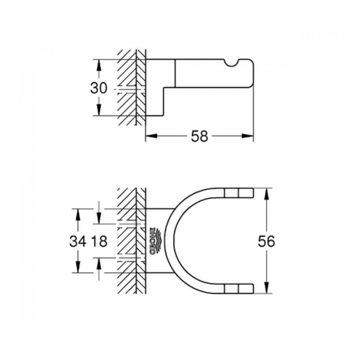 Grohe Selection Крючок для банного халата, двойной (41049000)