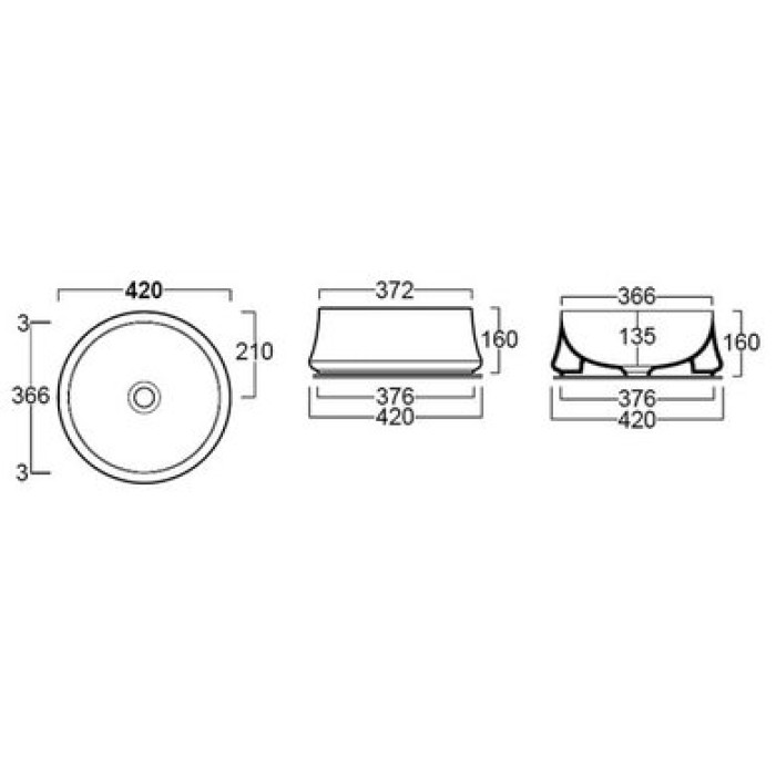Керамическая раковина 42 см Simas Sharp, navy matt SH 02