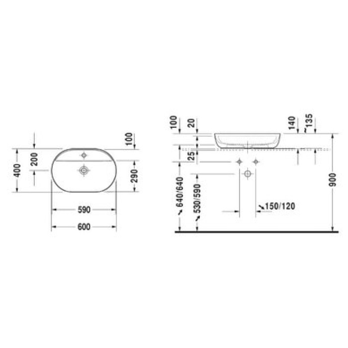 Плитка керамогранит Керамическая раковина 60 см Duravit Luv 0380600000 для пола