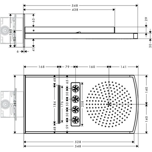 Верхний душ Hansgrohe Raindance Rainfall 28411400