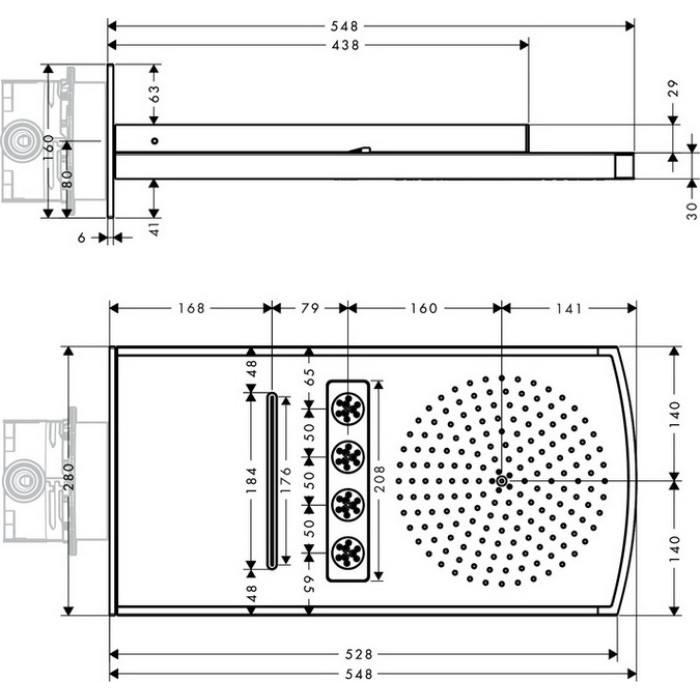 Верхний душ Hansgrohe Raindance Rainfall 28411400