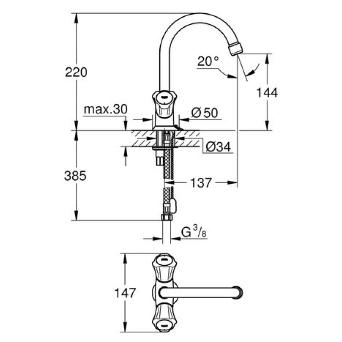 Смеситель для раковины Grohe Costa L 21337001 Смеситель для раковины Grohe Costa L 21337001