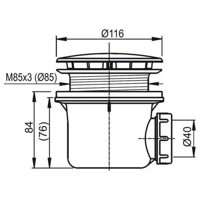 Сифон для поддона RAVAK STANDARD- 90 Хром