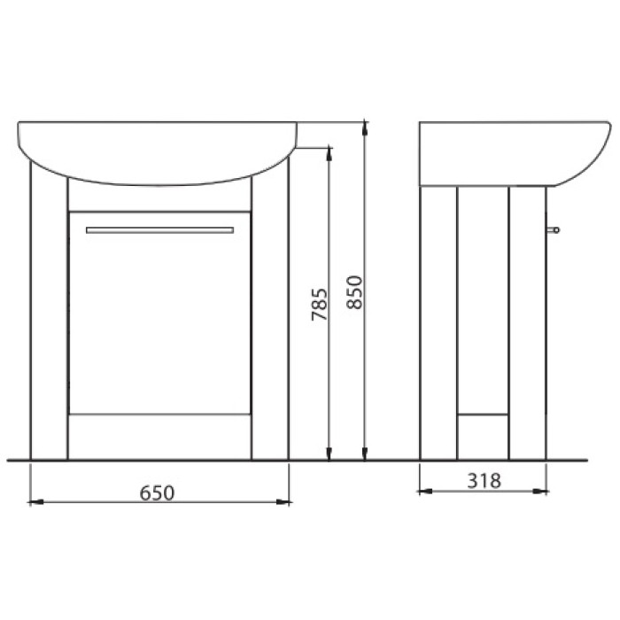 Тумба под умывальник 65 см Kolo Runa 89360000