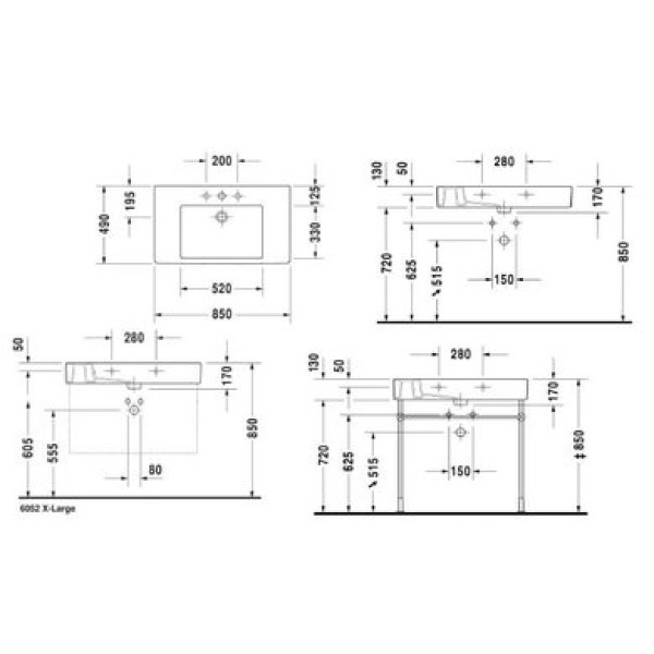 Плитка керамогранит Керамическая раковина 85 см Duravit Vero 0329850041 для пола