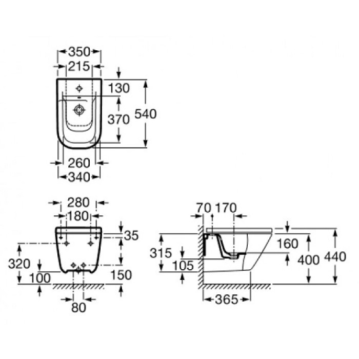 Биде подвесное Roca Gap (A357475000)