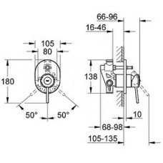 Grohe BauClassic Смеситель однорычажный для ванны скрытый монтаж (29047000)