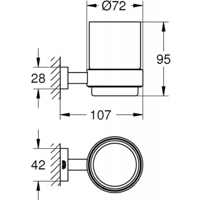 Grohe Essentials Cube Стакан стеклянный с держателем (40755001)