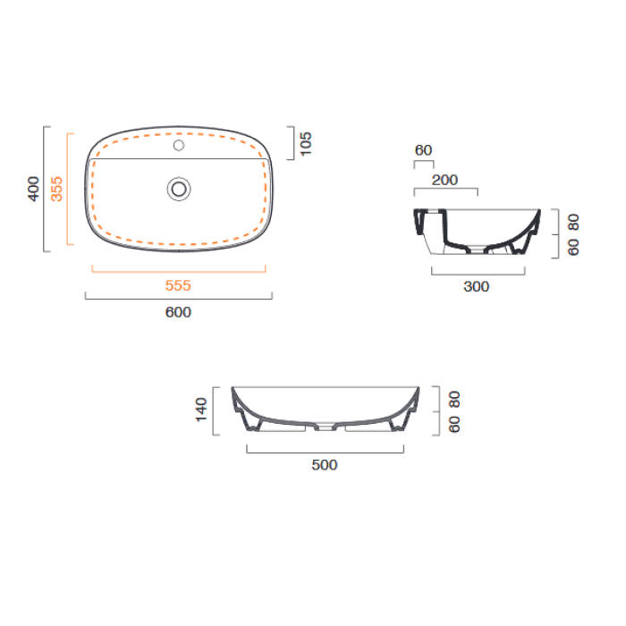 Керамическая раковина 60 см Catalano Green Lux, verde satinato