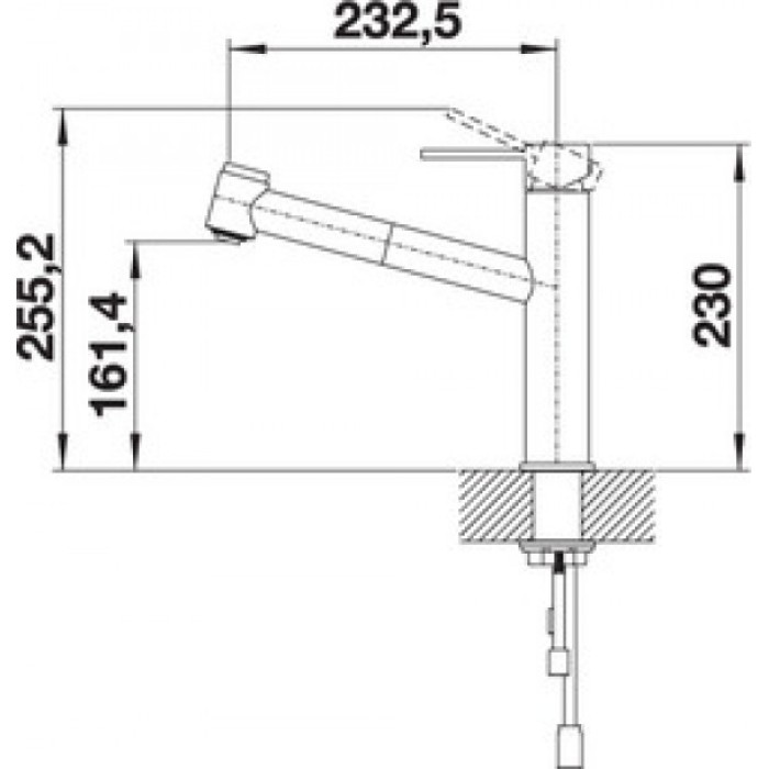 Смеситель кухонный Blanco AMBIS-S нержавеющая сталь 523119 Смеситель кухонный Blanco AMBIS-S нержавеющая сталь 523119