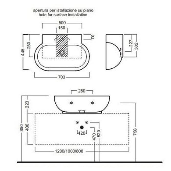 Керамическая раковина 70 см Hatria You&Me, белый (YxEN01)