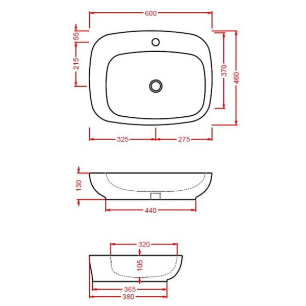 Керамическая раковина 60 см Artceram Dial, white glossy (DAL003 01;00)