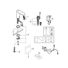 Grohe Euroeco Cosmopolitan E Bluetooth Смеситель сенсорный для раковины без смешивания (36409000)