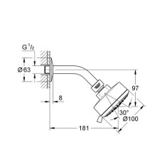 Верхний душ Grohe New Tempesta Cosmopolitan 100 27869001