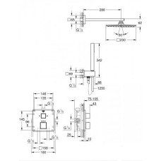 Плитка керамогранит Grohe Grohtherm Cube Душевая система с душем Rainshower Allure 230 (34741000) для пола