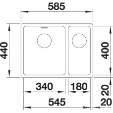 Мойка для кухни Blanco Andano 340/180-U чаша справа  522977