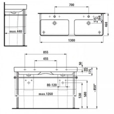 Умывальник двойной Laufen PRO S 130 H8149680001041