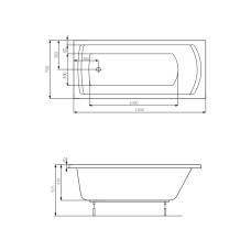 Ванна акриловая 160*70см ROCA LINEA A24T018000 с ножками