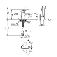 Смеситель для раковины Grohe Eurosmart cosmopolitan S-Size 23125000