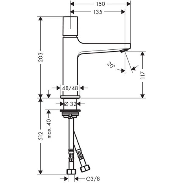 Смеситель для раковины Hansgrohe Metropol Select 110 32571000
