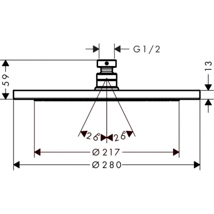 Верхний душ Hansgrohe Croma 280 Air 1jet 26220000