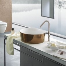 Керамическая раковина 44 см Hatria Happy Hour 7:00, красное золото (YxSK30)