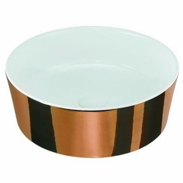 Керамическая раковина 44 см Hatria Happy Hour 7:00, красное золото (YxSK30)