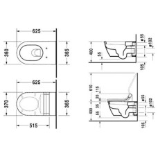 Плитка керамогранит Подвесной унитаз Duravit Darling New 2544090000 для пола