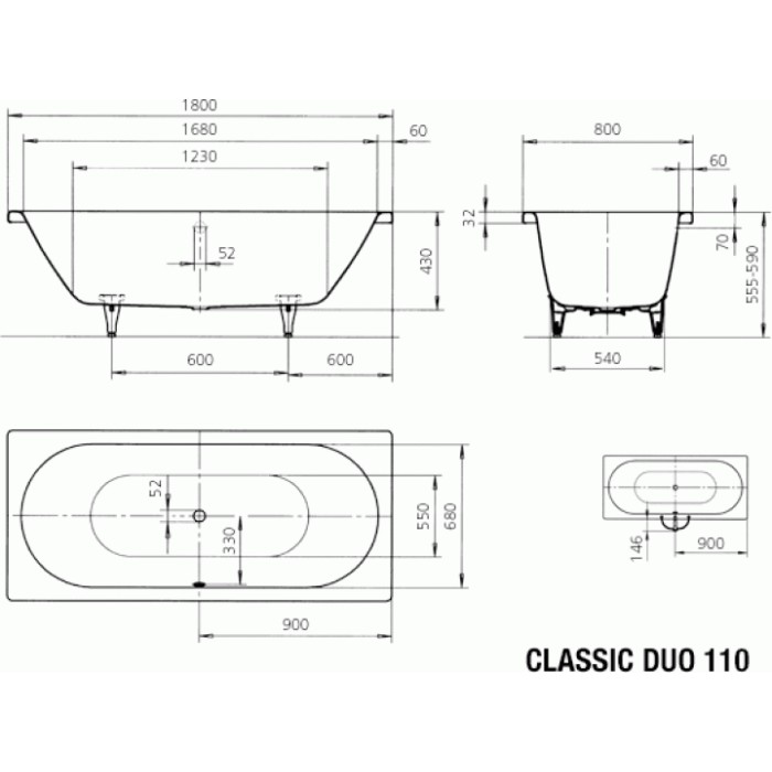 Kaldewei Classic Duo 180x80 (291034010001)