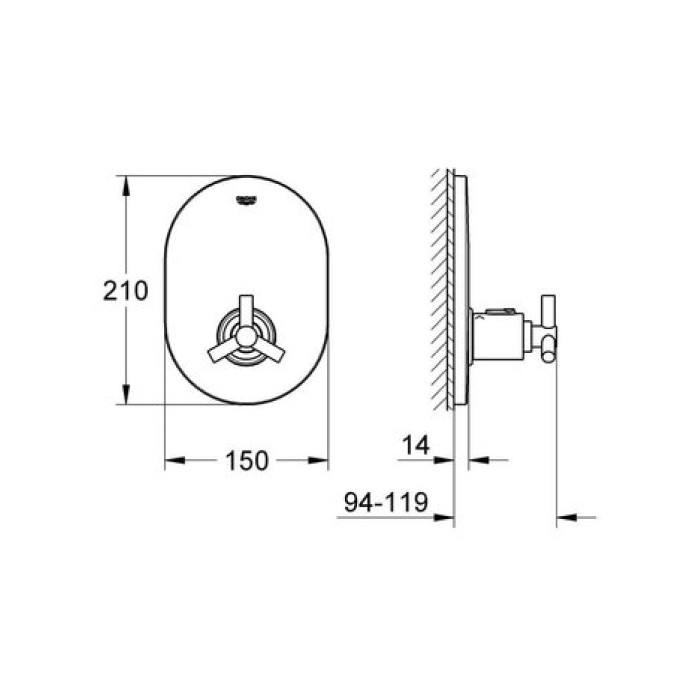 Термостатический смеситель Grohe Atrio 19392000
