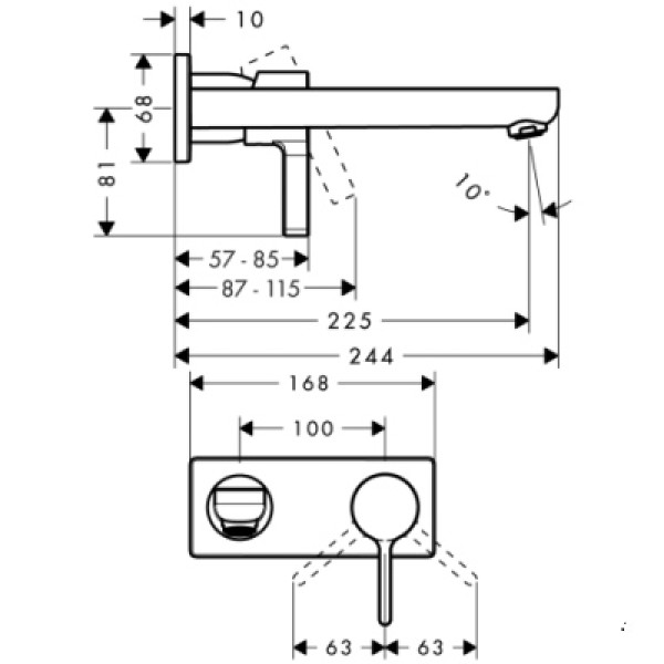 Смеситель для раковины Hansgrohe Metris S (31163000)