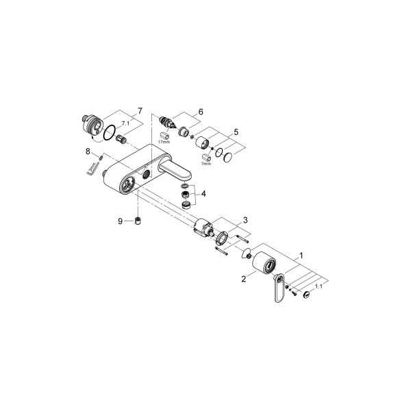 Grohe Veris Смеситель однорычажный для ванны (32195000)