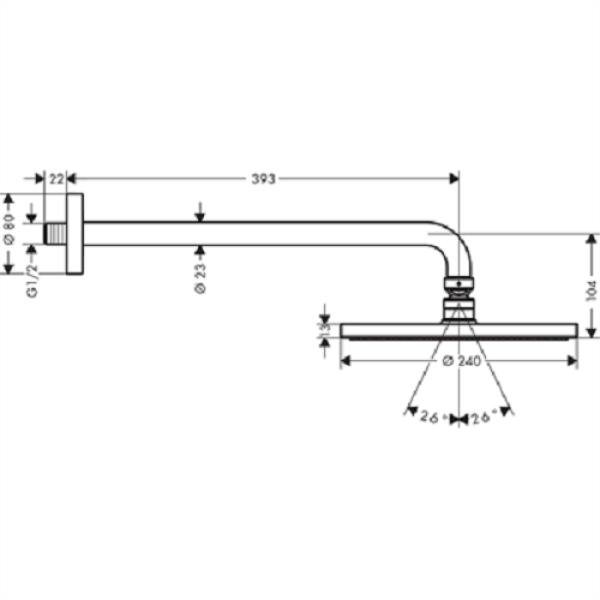 Верхний душ Hansgrohe Raindance S 240 1jet 27607000