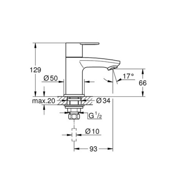 Смеситель для раковины Grohe Eurostyle cosmopolitan xS-Size 23039002