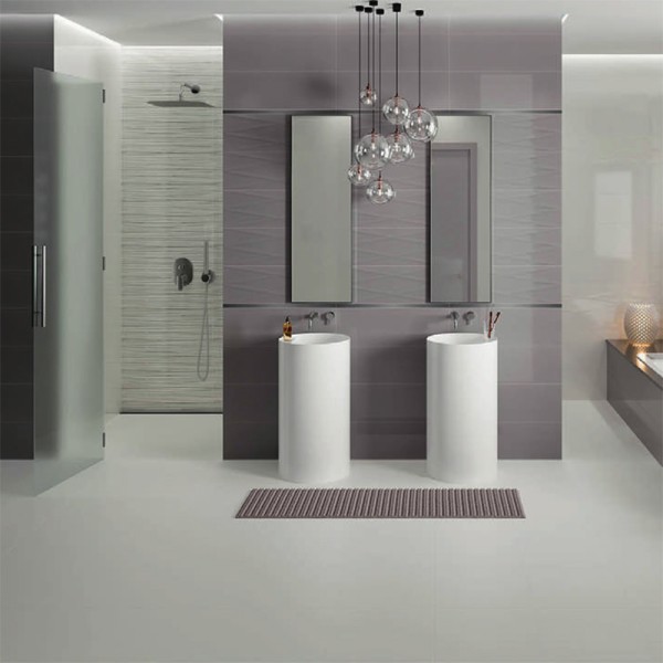 Плитка Opoczno Meridian White Lines Structure Glossy 10×250×750
