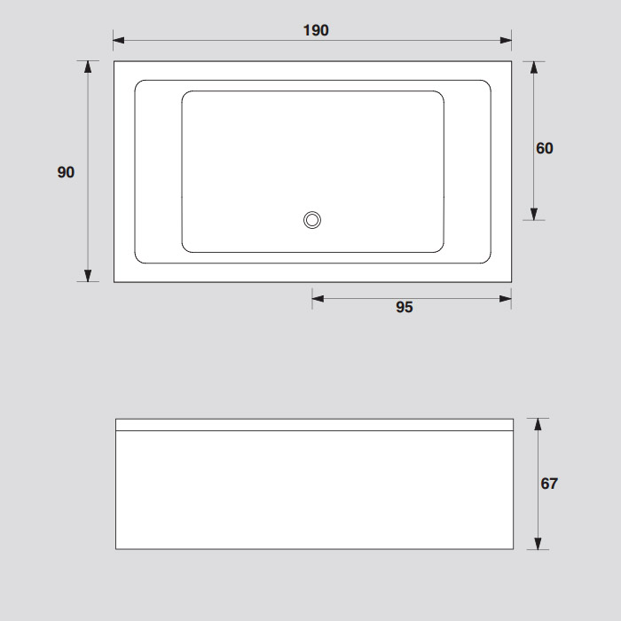 Gruppo Treesse Quadra Ванна 190x90xh67 см