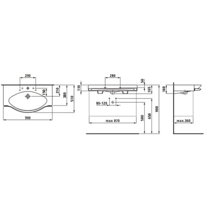 Умывальник мебельный Laufen Palace H8127020001041