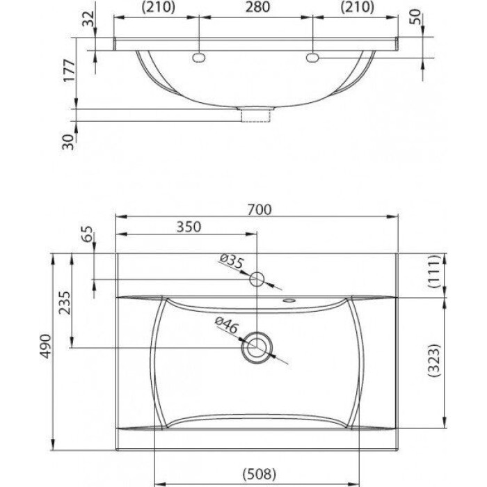 Умывальник Ravak CLASSIC 700 Умывальник Ravak CLASSIC 700