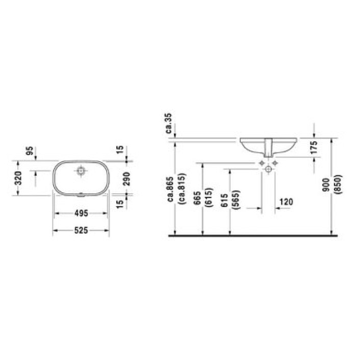 Плитка керамогранит Керамическая раковина 49,5 см Duravit D-Code 0338490000 для пола