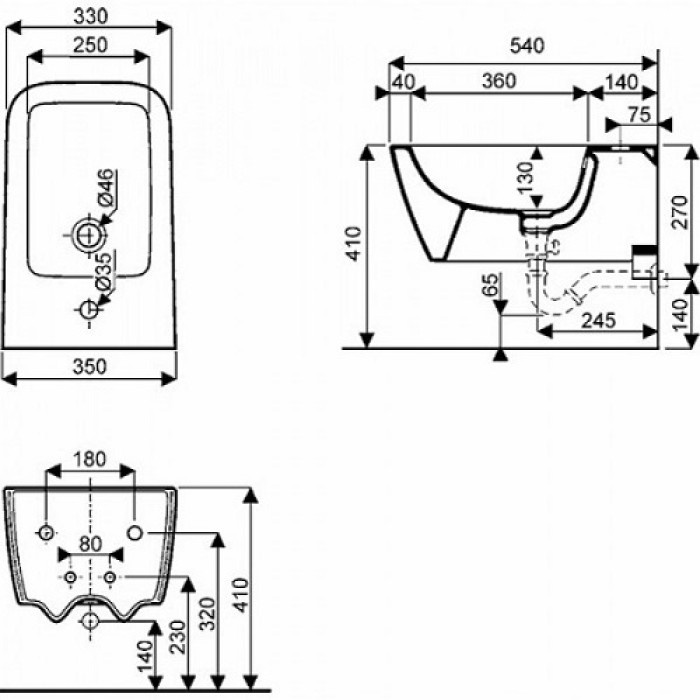 Биде подвесное Kolo Life M25100000