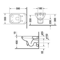 Плитка керамогранит Унитаз подвесной Duravit 1930 0182090000 для пола