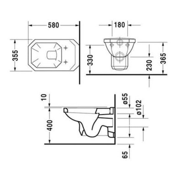 Плитка керамогранит Унитаз подвесной Duravit 1930 0182090000 для пола