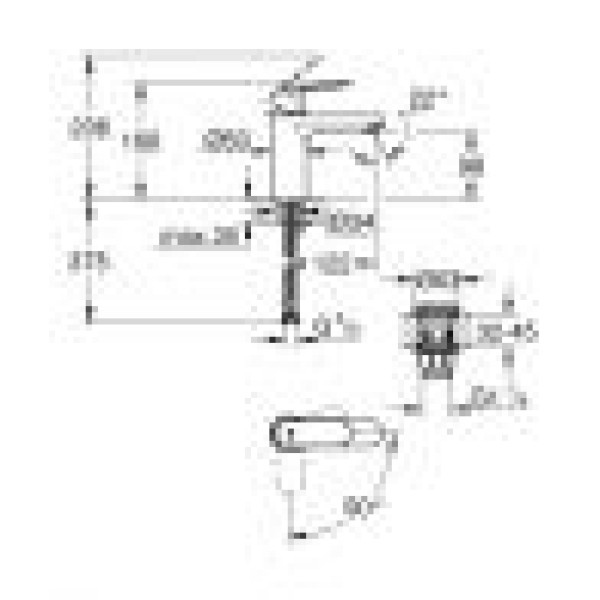 Grohe Eurosmart Cosmopolitan Смеситель однорычажный для раковины M-Size нажимной донный клапан (23928000)